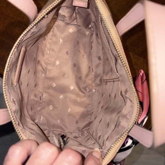 Kate Spade  Glitter satchel  leather gold glitter  pink handles  Sweet  GUC - Picture 17 of 17